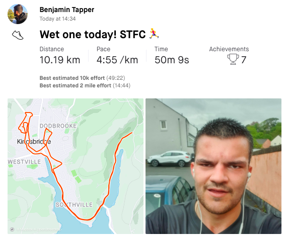 SalcombeTownFC's tweet photo. STFC 1407km (Land's End to John O'Groats) run update from DAY EIGHT: A big day as another 131km completed bringing total to 639.5km.

Map shows where we are up to on the route and pictures of the runs also included.

https://t.co/mpLpEuEI2g https://t.co/DlcekQTOtP
