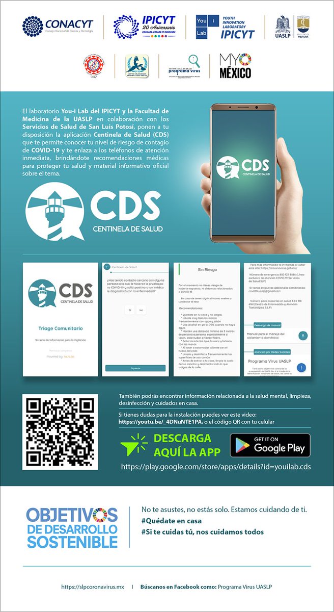 MYWorldMexico's tweet photo. ⚠️No olvides que estamos en #Fase3. Ayúdanos a controla el #COVID19 en #Mexico usando la app "Centinela de Salud" creada por el @youi_lab del @IPICYTciencia
¡Descárgala gratis! https://t.co/LTPg3fWEBz
@Conacyt_MX
#quedatencasa
¡Si te cuidas tú, nos cuidamos todos! https://t.co/4TDQ7WLZUR