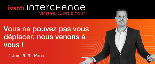 jbnonque's tweet photo. Interchange Virtual France : 4 Juin 2020 - Ivanti vient vers vous … Retrouvez la vision d'Ivanti, les sessions des experts, les retours d'expérience client… et des animations ! @ivantifrance #Interchange20 https://t.co/wFqbmqLFWE https://t.co/4S7lWt02jU