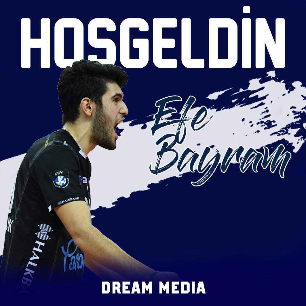 DREAMEDIACOM's tweet photo. HOŞGELDİN EFE BAYRAM! Halkbank forması giyen genç ve başarılı voleybolcu Efe Bayram, Dream Media ailesine katıldı. Beraber nice güzel başarılara... @EfeBayramm2 ✍️ https://t.co/YCwkwPuOjT