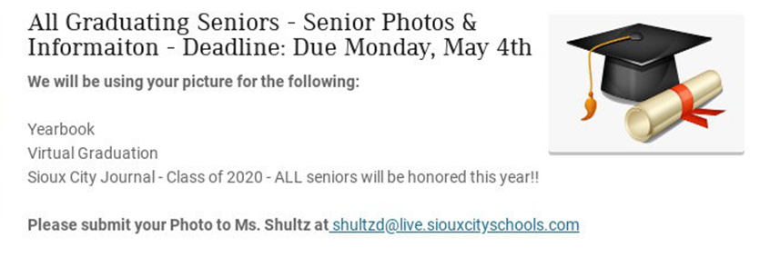 Seniors -  important graduation info! @BlackRaidersEHS <a href="/GEARUPSiouxCity/">GEAR UP Sioux City</a>