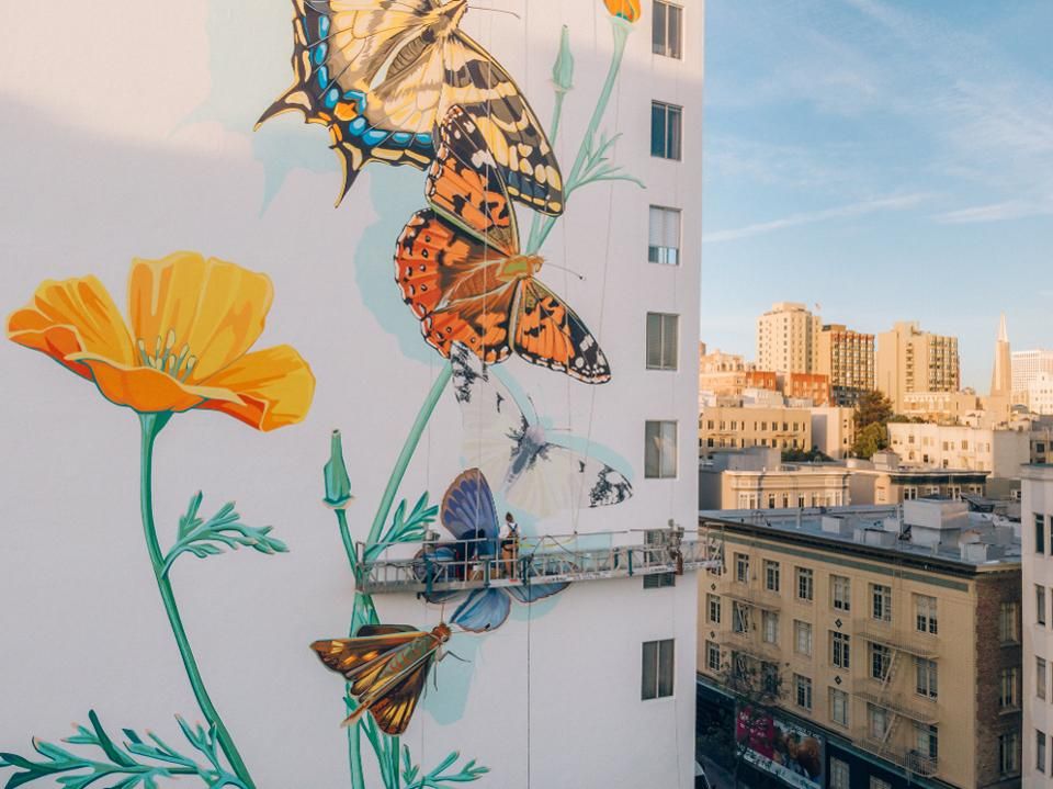 xercessociety's tweet photo. Glad to see our partner @InkDwell reaching such a broad audience! Via @Forbes: https://t.co/clLtcAXyNO #migraton #migratingmural #environmentalart #monarchs #savewesternmonarchs #earthdayeveryday https://t.co/dwkjtLIDZq