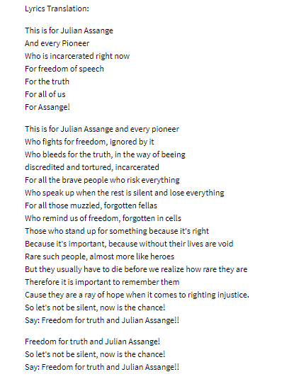 Plucille54's tweet photo. "For all those muzzled, forgotten fellas
Who remind us of freedom, forgotten in cells
Those who stand up for something because it's right
Because it's important, because without their lives are void
Rare such people, almost more like heroes..." -Bengian
Powerful!
#FreeAssangeNOW https://t.co/EdQcv03a7v
