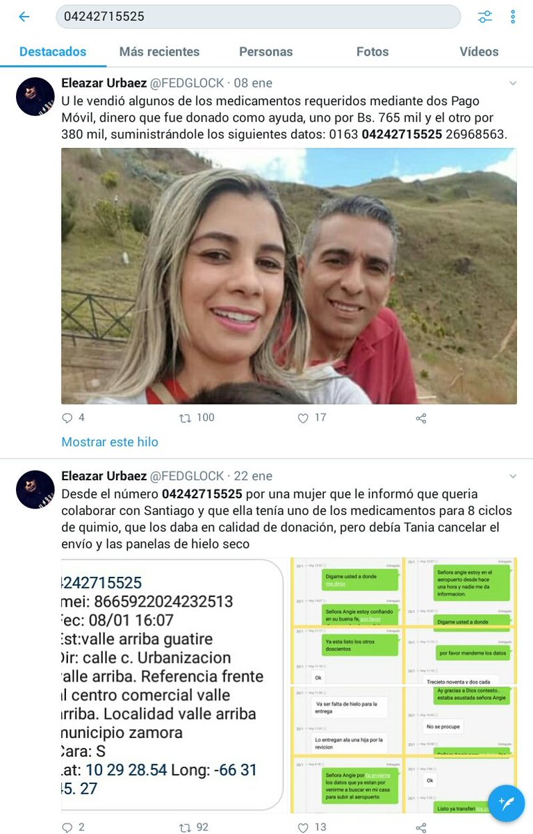 AnonMundial's tweet photo. 🚨🚨🚨#CUIDADO🚨🚨🚨
 ESTAFADORA
 📞 04242715525 de Barinas

Ofreció medicinas como Herceptin y Capecitabina para mi contacto en Aragua. Tener cuidado. No transferir dinero. https://t.co/Cq0YLGoSp3