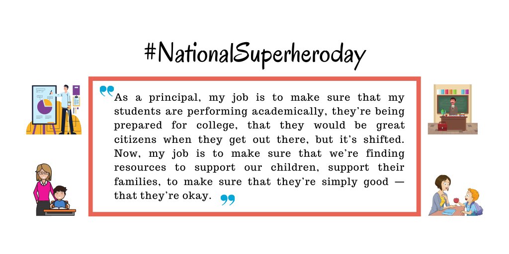 pencilorg's tweet photo. This #NationalSuperheroDay we would like to applaud our #principals, #teachers, #schoolaides, and all our educators who are working relentlessly to ensure that our students and famililes are all learning, connected, and healthy. Overheard at our webinar from 
@SNKRPrincipal https://t.co/7jDRmAvITM