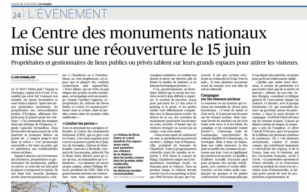 eyrignac's tweet photo. Merci au journal @Le_Figaro pour l’article sur @eyrignac dans l’#édition d’#aujourd’hui 📰🌳🍃 
#cetetejevisitelafrance #SolidaritéTourisme #restonsolidaires https://t.co/iBiTefbsNS