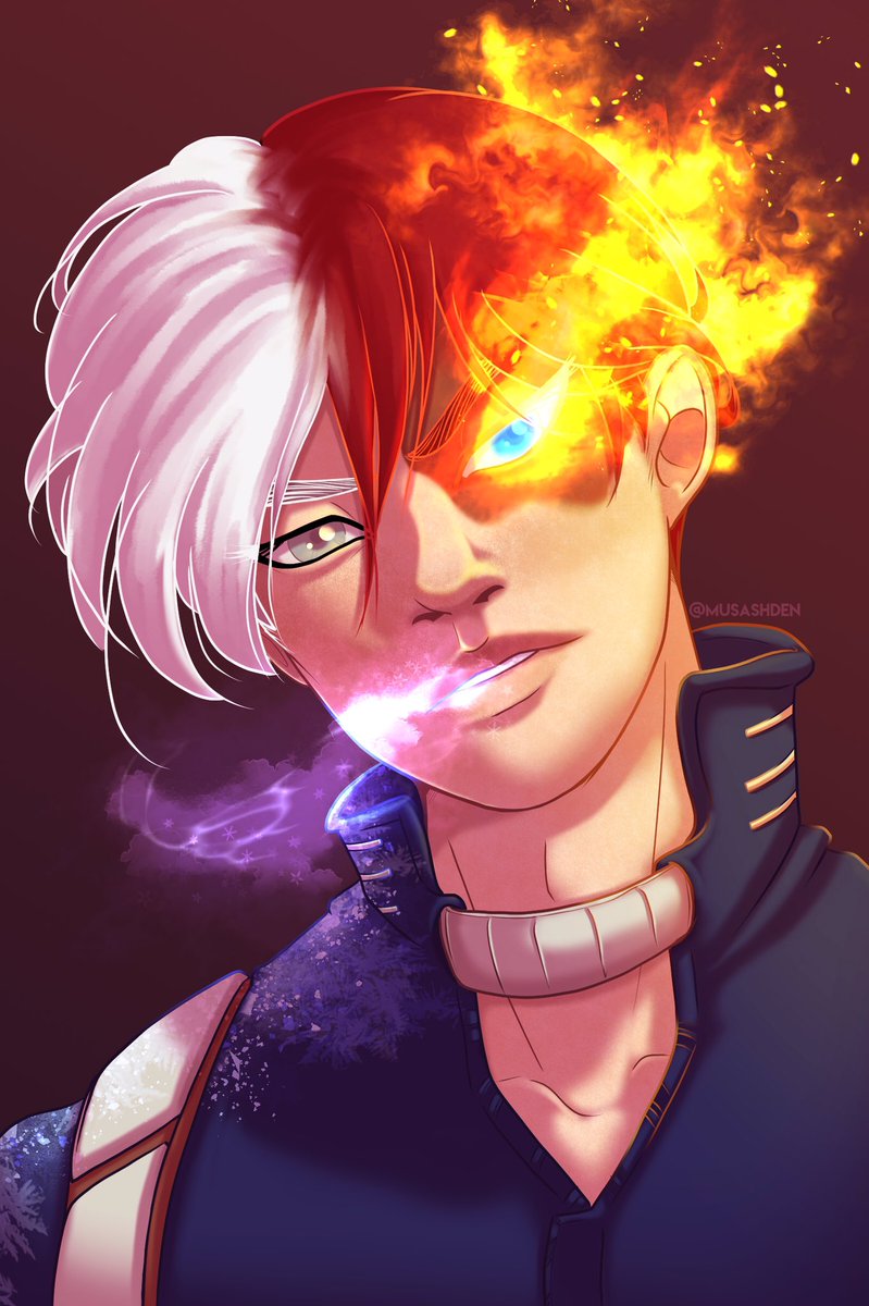 musashden's tweet photo. ... I may have did the damn thing on this one #todoroki #bnha #anime #fanart #musashden #digitalart #art #quirk #plusultra #halfcoldhalfhot #halfandhalf https://t.co/bPzXpcchXM