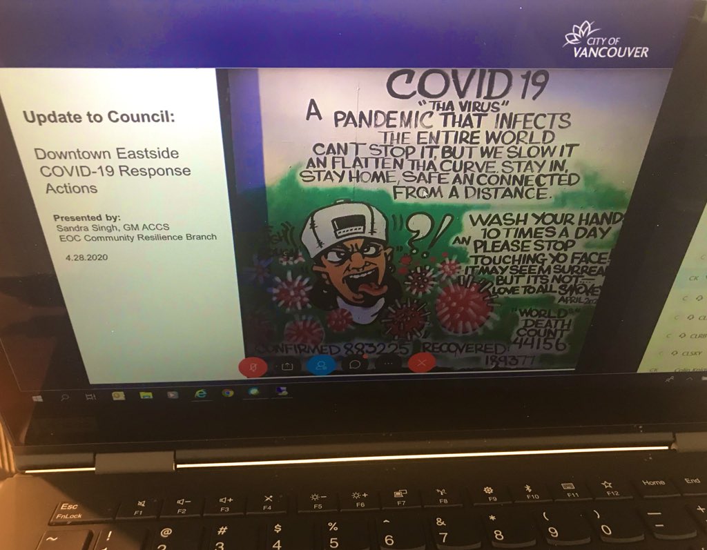 MelissaDeGenova's tweet photo. #DTES + #COVID19 Response & #Opiod #Overdose #Emergency Update, incl. info on #CleanSupply. Appreciate presentations by @VCHhealthcare Chief Medical Health Officer Dr. Patricia Daly & City staff. #Vancouver #FlattenTheCurve #StopTheSpread #VanPoli https://t.co/DrGGHewtCs