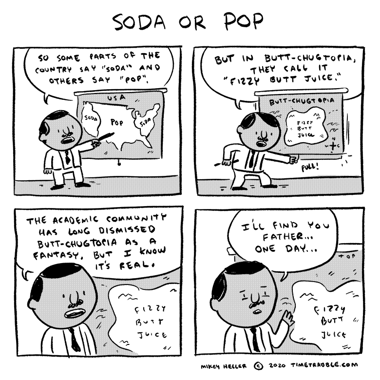 i drew a comic about soda or pop 