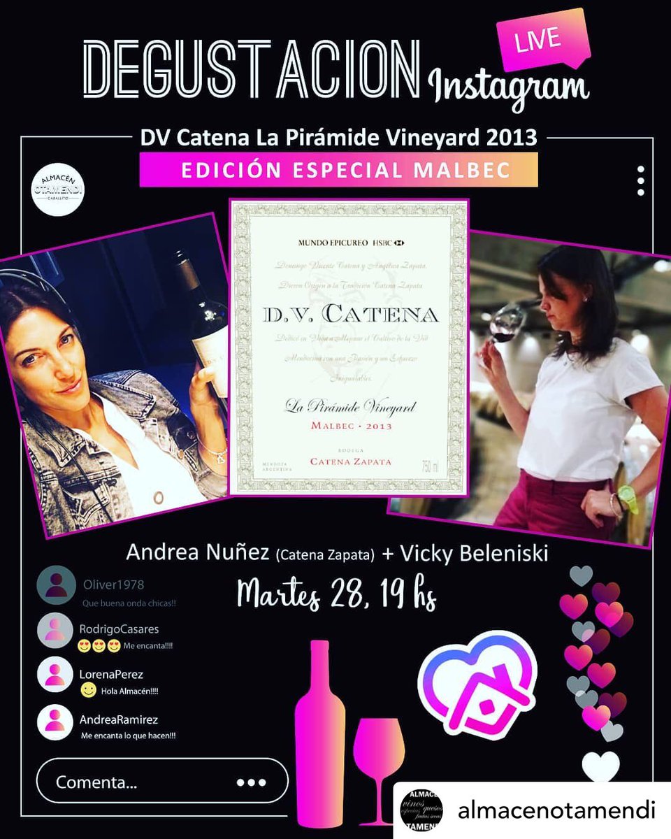 Hoy! Hablando de <a href="/CatenaMalbec/">Catena</a> junto a <a href="/VickyBeleniski/">💚Victoria Beleniski💚</a> y los amigos de <a href="/AlmacenOtamendi/">Casa Otamendi - Almacén de Vinos y Spirits</a>