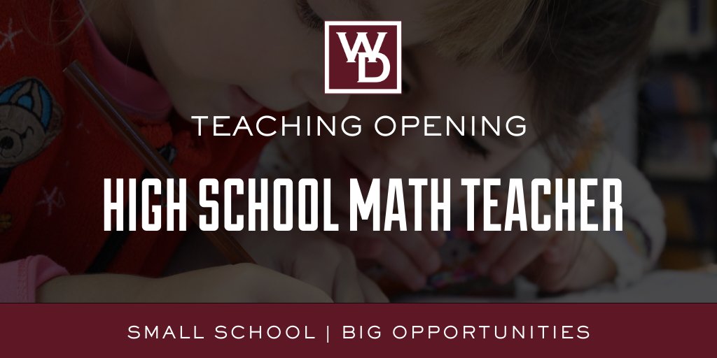 Kmealy25's tweet photo. Wes-Del High School is currently accepting applications for a high school math teacher. If you are interested in joining an amazing team, and becoming a Warrior, contact Mr. Perdue today! aperdue@wes-del.org #WDpride
@wdprincipal @HS_AP_Warriors https://t.co/BDJxZ7I5dF