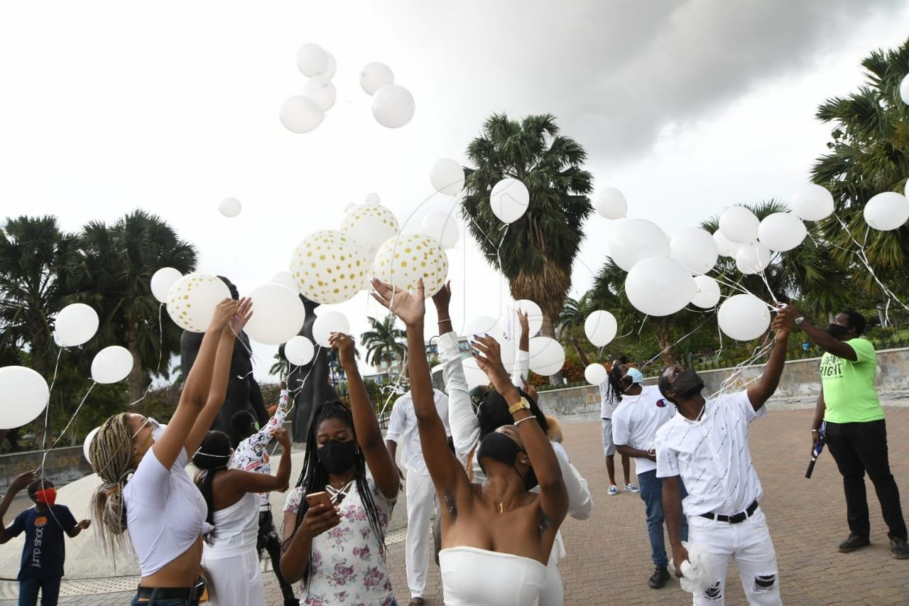 Jamaica Gleaner on Twitter "NOW Family and friends release balloons outside Emancipation Park