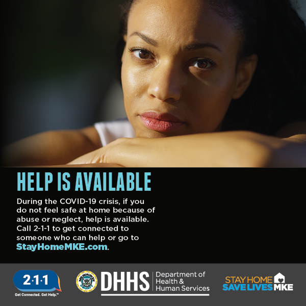 ChrisAbeleMKE's tweet photo. You'll see a lot more about resources for people who might not be safe at home. Call 2-1-1 for various services and support. https://t.co/8R9EX7waud