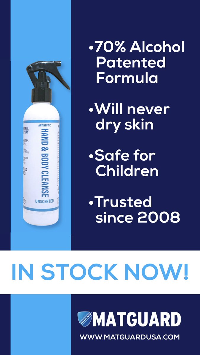 Matguard's tweet photo. 70% Alcohol Patented Formula IN STOCK NOW https://t.co/51kUZixqXe https://t.co/ih22GVUEQ8