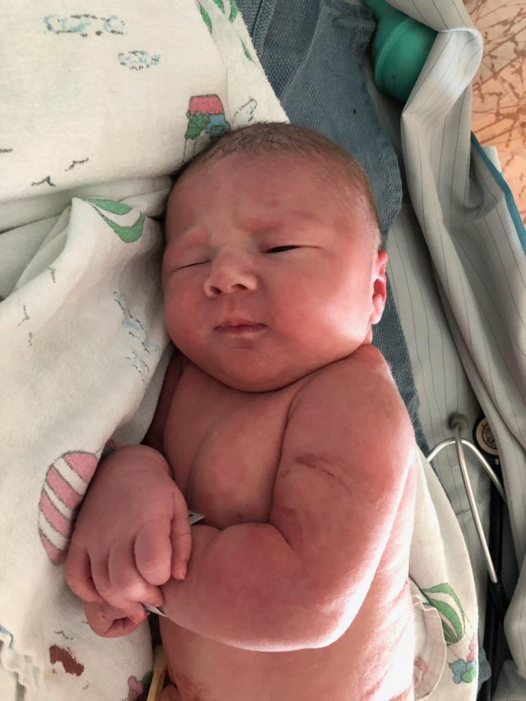 mrberanek's tweet photo. **Announcer voice**

And now, from Humphrey, Nebraska
At 8lb 9oz and 21in
Born on April 27th, 2020
TATUM JANE BERANEK!
#girldad @PfeiferNatalie https://t.co/t3IRHtlMPZ