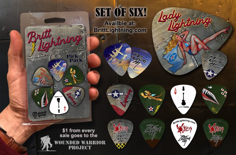 My new “Wings of War” Pick Pack! This set of 6 picks is themed after my love of WWII history &amp; historical aircraft! $1 from every sale goes to the Wounded Warrior project; helping injured veterans and their families. Pre-order at brittlightning.com, ships by May 15th!
