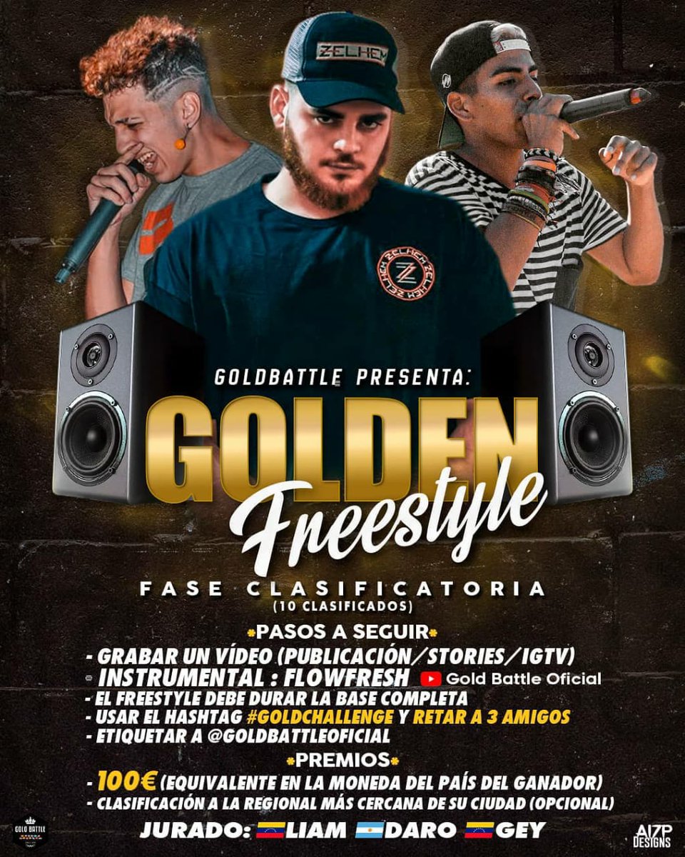 InfoFreestyle2's tweet photo. ¡Golden Freestyle! 🏆
La organización de Gold Battle estará organizando un torneo online, para poder participar segui las indicaciones del siguiente flyer 👇🏻
#GoldenFreestyle 🏆 https://t.co/ExXKSpGW6f