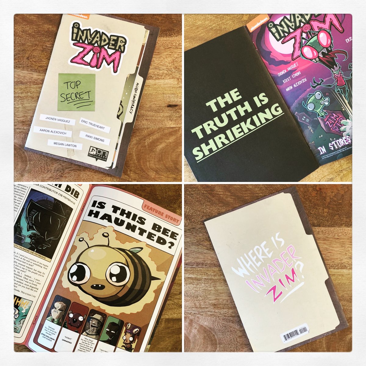 InvaderCON's tweet photo. [1/2] Stinky Humans!! 💜 We're cleaning up around the Green Mustard Entertainment offices and finding STUFF and we've decided to just start giving it away online. (Less clutter = you can win things!) https://t.co/sXQ9hfGmtq