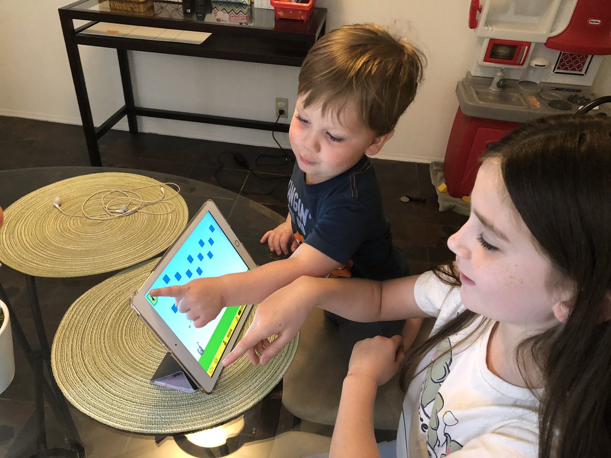 WendyHCastillo's tweet photo. Everybody loves ❤️ ST Math...Olivia does the work and lets Elliott push the green penguin 🐧 button. #distancelearning @NISDHowsman @earocha5 @philbcastillo https://t.co/55yxFjvXdy