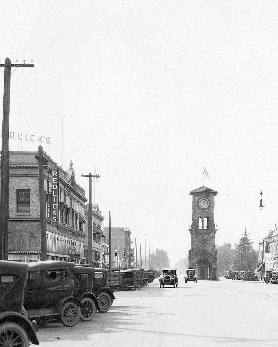 KernMuseum's tweet photo. The iconic Beale Clock Tower was a gift to Mary Edwards Beale from her son, Truxton Beale for Mother’s Day in 1904! It sat on 17th &amp; Chester for decades. In 1952 there was a major earthquake. Iron pieces were salvaged and used to create the replica that we have today. #kerncounty https://t.co/24LjrgfUAj