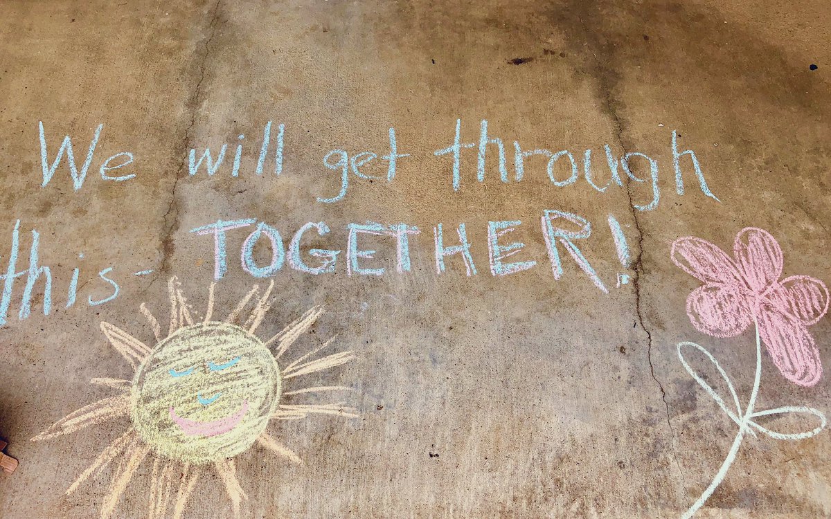YaloLibrary's tweet photo. CHALK THE WALK at the library. We’re inviting library patrons to leave a positive message or a picture on our walks. #chalkyourwalk #librarytwitter #art #CoronavirusPandemic 
#PositiveVibes #WereAllInThisTogether https://t.co/5ShwK1FTel