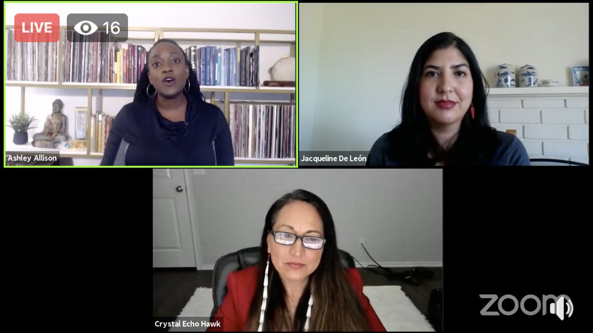 Screenshot of Facebook Live event showing the three guests.