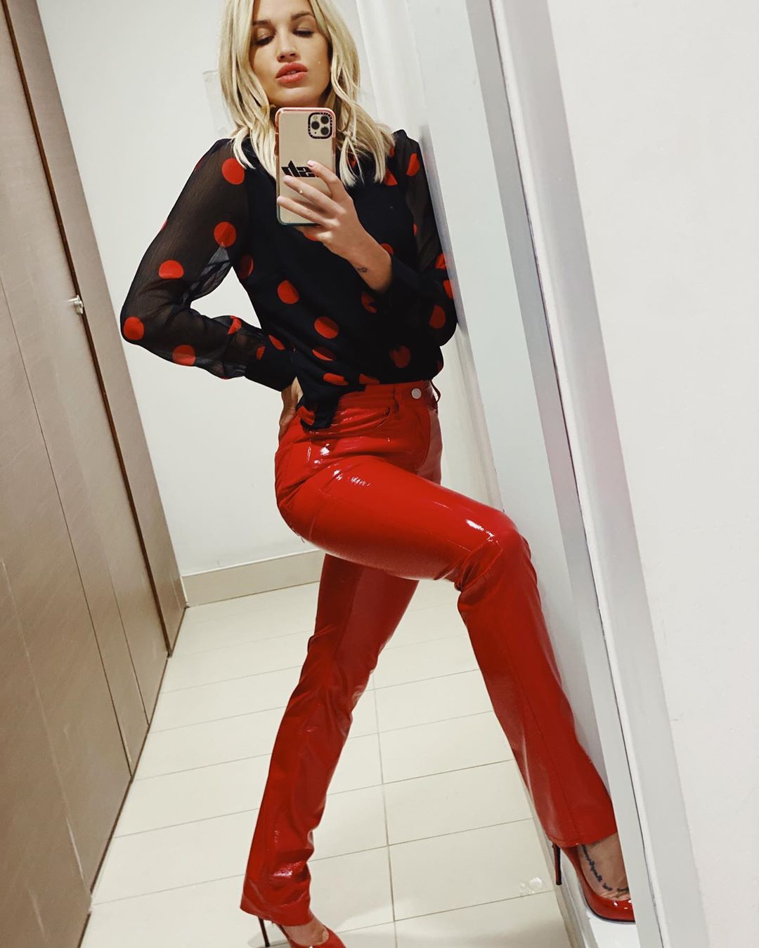 Red Patent Vinyl Leggings  Justyouroutfit