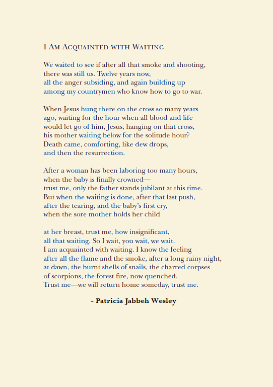 AutumnHousePrs's tweet photo. This week, to celebrate #NationalPoetryMonth, AHP is sharing poems from each section of Praise Song for My Children: New and Selected Poems by Patricia Jabbeh Wesley. 

Here's "I Am Acquainted with Waiting" in full.

#DigitalEvents #AutumnHouse #indieauthors #NPM https://t.co/oUU0WNMeg8