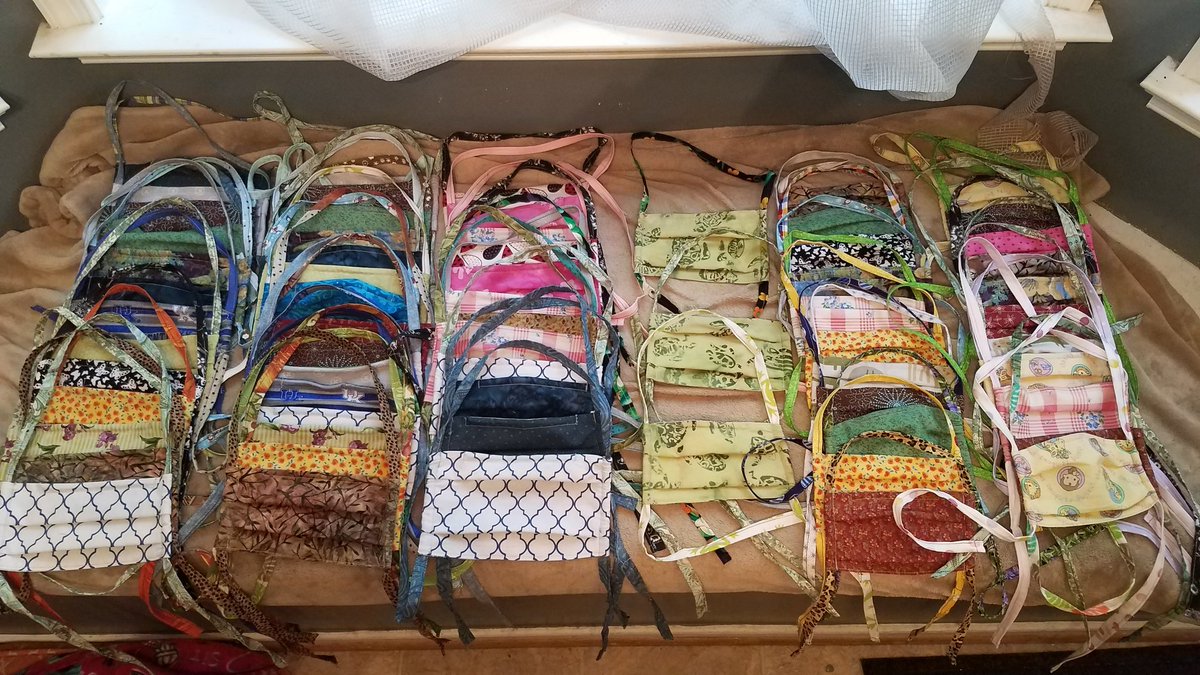 celestenroot's tweet photo. I've spent the last 2 weekends sewing...42 adult, 3 tween and 26 kids mask later, I can breathe. #Masks4All #MaskUp #coronavirus #StayHome #QuarentineLife https://t.co/Fan6MyGREU