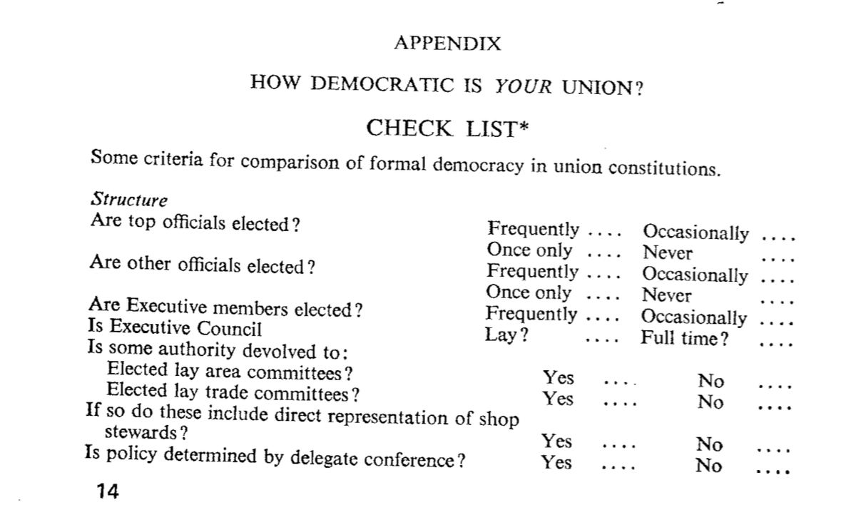 RoteSockenSteve's tweet photo. "Workers have little chance of controlling industry if they cannot control their own unions. Union democracy is therefore one of the chief prerequisites of industrial democracy"
- Institute for Workers' Control, 1973
#TimRoache #GMB
https://t.co/XnZI4QxzWj
https://t.co/30vegXUQkL https://t.co/GRidH9BOWk