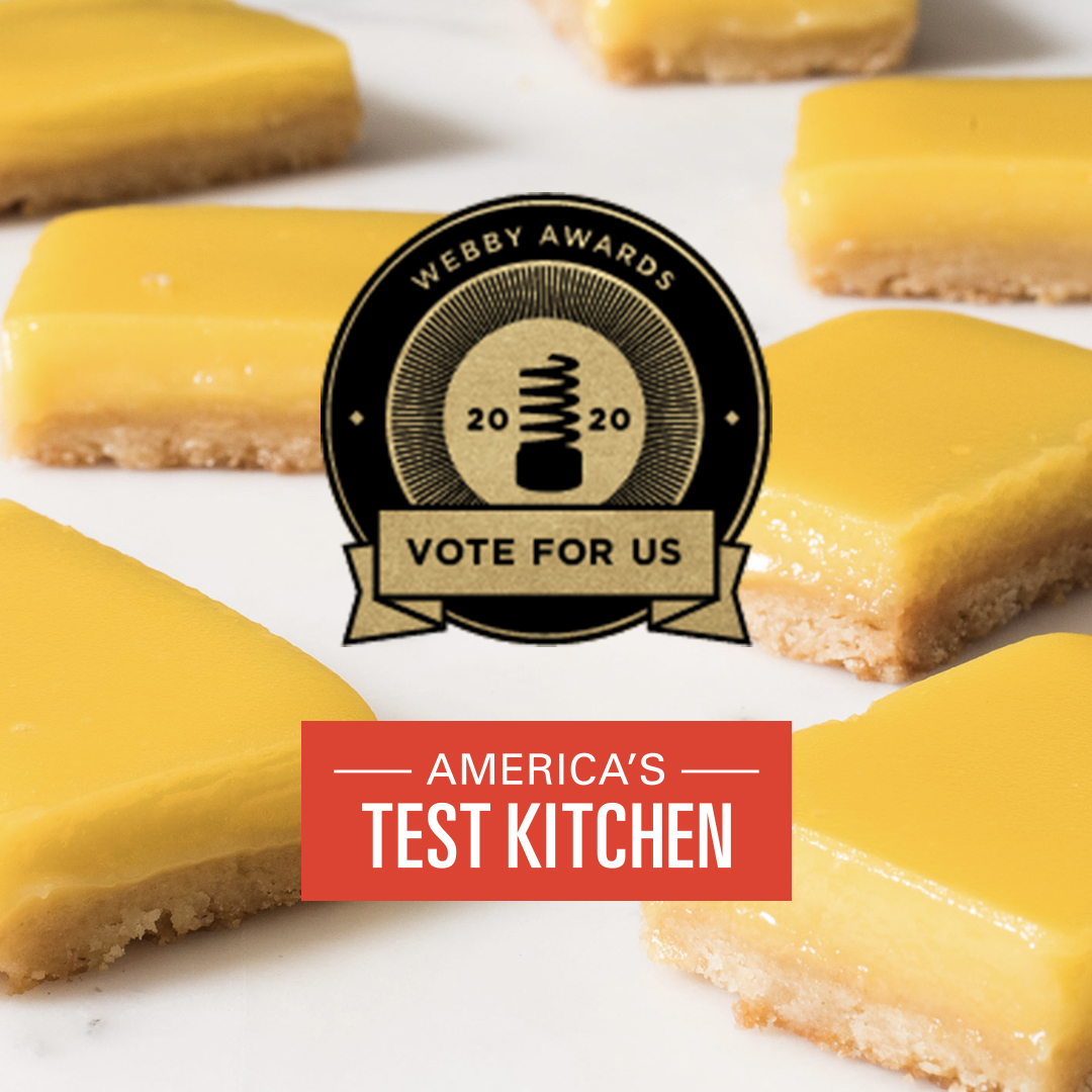 TestKitchen's tweet photo. Huge news! @TestKitchen Social Media and #ProofPodcast have both been nominated for @TheWebbyAwards this year! 🏆And we need your help. #Webbys
Vote for ATK Social: https://t.co/VE1AQjMwtS
Vote for Proof Podcast: https://t.co/fO3ZomHKSy https://t.co/We3X8jKVvK