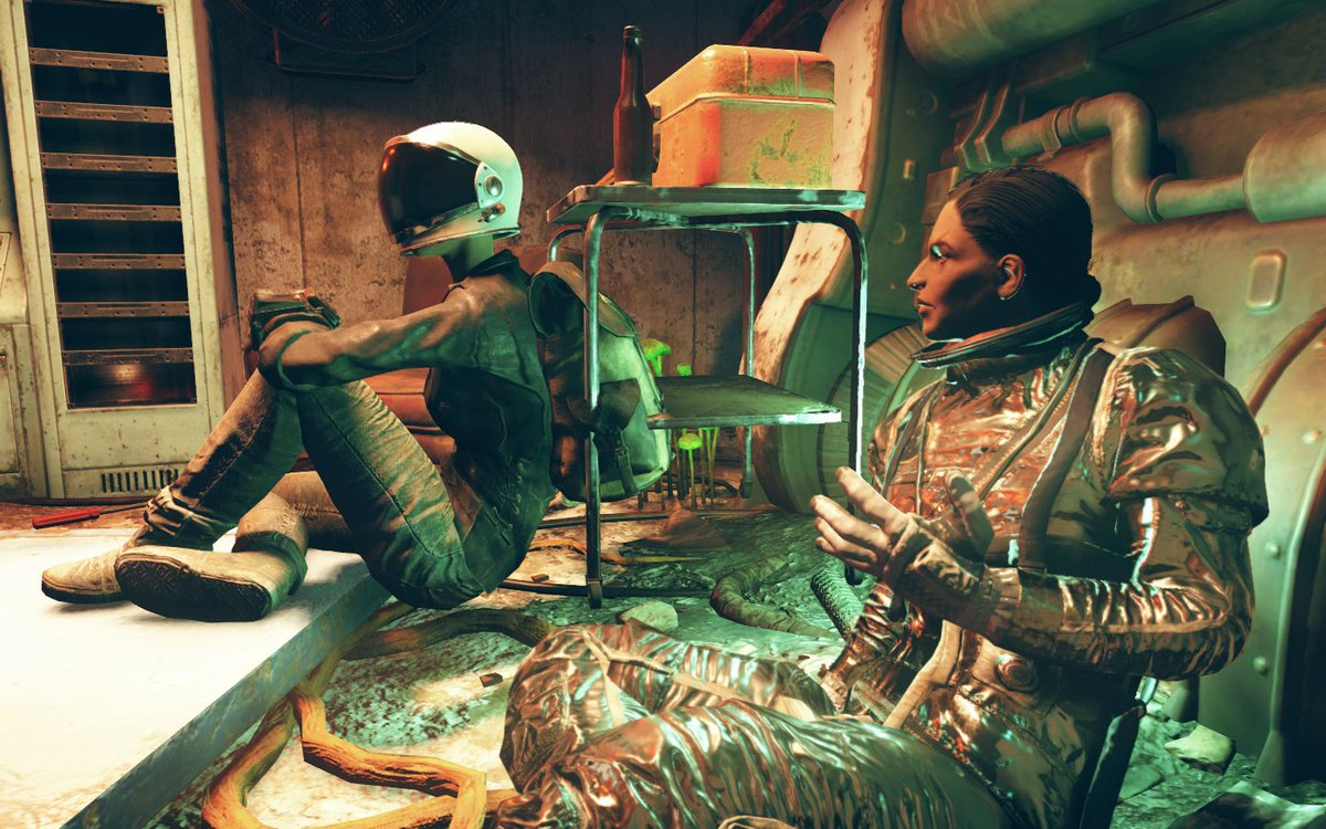 Hanging out with my favorite #nonspacehelmetgirl #spacehelmetgirl <a href="/Fallout/">Fallout</a> #Fallout76