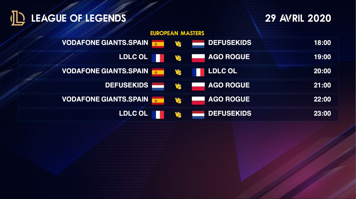 IMP_LOLegends's tweet photo. Programme League of Legends du 29 avril 2020 https://t.co/uZa1Yqz96j