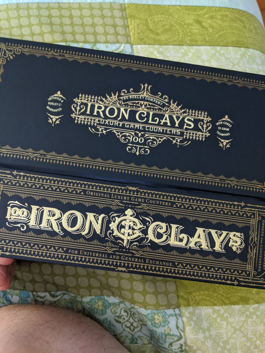 samgerdt's tweet photo. @roxleygames Received my Iron Clays today. Excellent product. Registration on the printed box was way off though :( https://t.co/At0SrcMhaZ