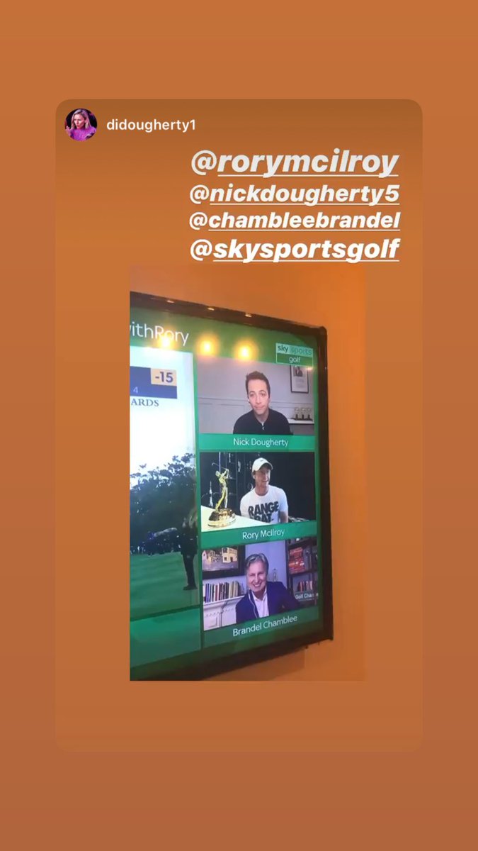 NickDougherty5's tweet photo. Well that was fun... awesome insights from @McIlroyRory and @chambleebrandel in our #watchalongwithrory of his Players  win on @SkySportsGolf and @GolfChannel ... well it’s not every day that you get to chat golf for an hour with the world number 1 with a cuppa in your lounge! https://t.co/IWvK0pAPfU