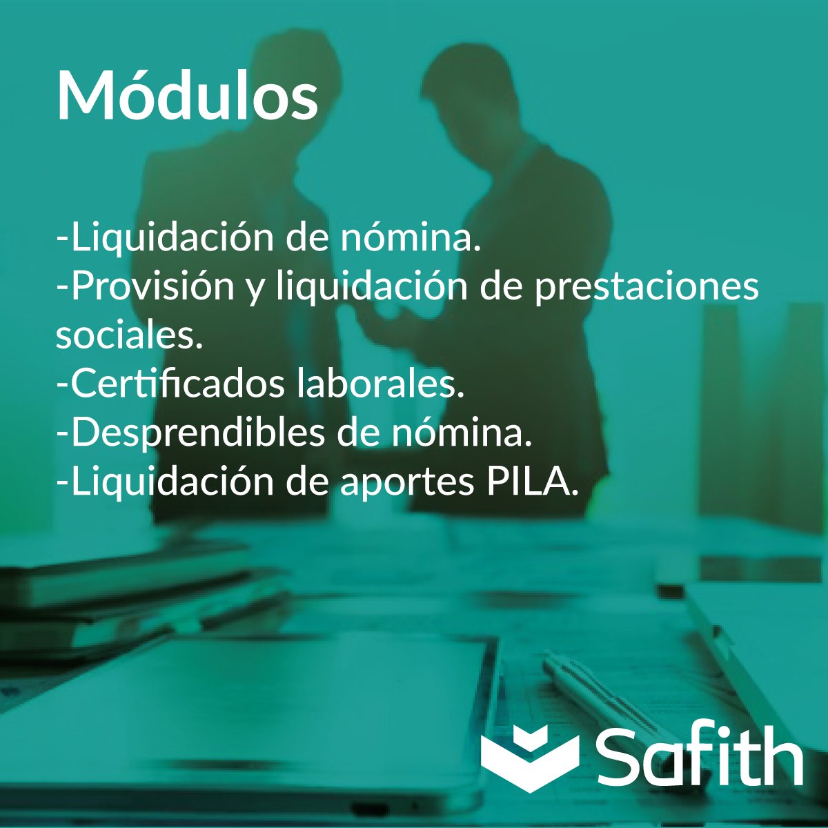 Datasofting's tweet image. Estos son algunos de los módulos de nuestro sistema Safith, conozca más en el siguiente link: datasoft.com.co/?producto=safi…