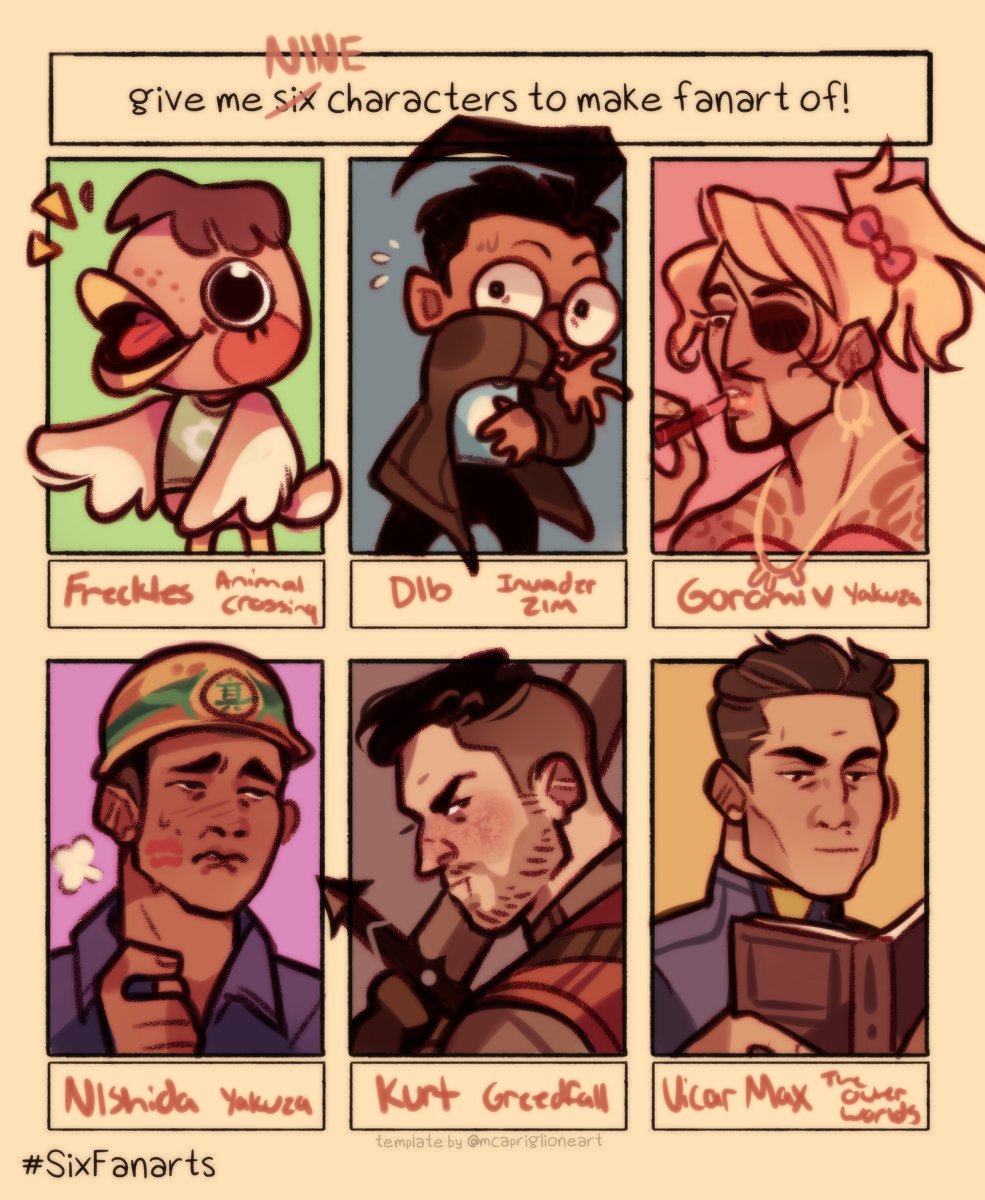 asked on my art tumblr for some suggestions, and twitter formatting will now destroy this, anyway!