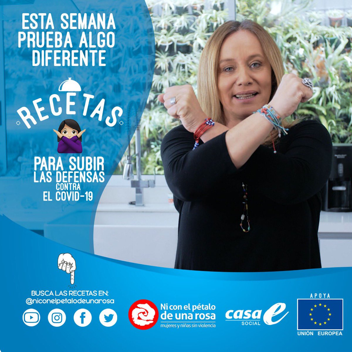 alejaboficial's tweet photo. Preparadas para un nuevo video? 🙅‍♀ Hoy #LasRecetasDeAleja

Una campaña de Casa E social @niconelpetaloof @CasaEoficial 
Con el apoyo de la unión europea @UEenColombia .
#NiConElPétaloDeUnaRosa #Salud #alimentacionsaludable #CocinaViva #RowFood #GoVeg  #IgualdadEs https://t.co/03yTpuCRZY