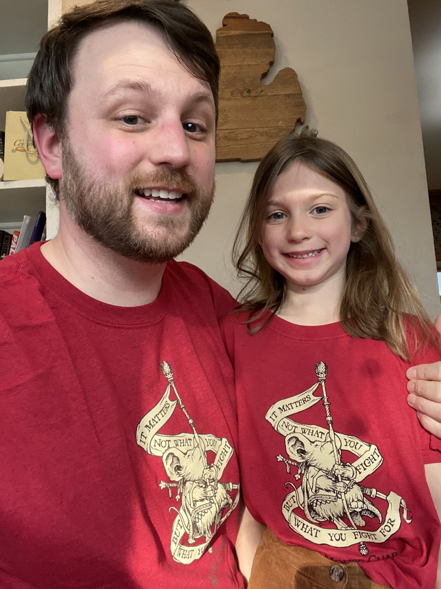 Hey there-  <a href="/mouseguard/">David Petersen</a> we love our new shirts! The handwritten note from Julia was really kind. Thank you!
