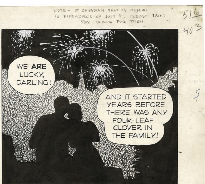 Love the note on the top:
"If the Canadian papers object to fireworks, paint sky black"