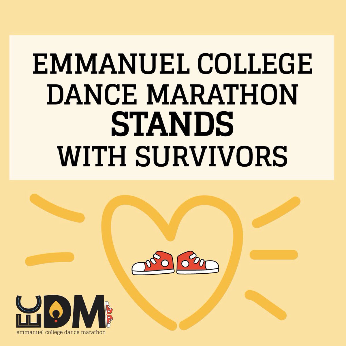 ECDanceMarathon's tweet photo. Due to the recent events, ECDM would like to announce that we stand with survivors and to everyone who has spoken out, we believe you. Thank you survivors for showing your bravery and please know you always have a safe place here with ECDM. 💙❤️💛 https://t.co/BuYSjEc0Mm