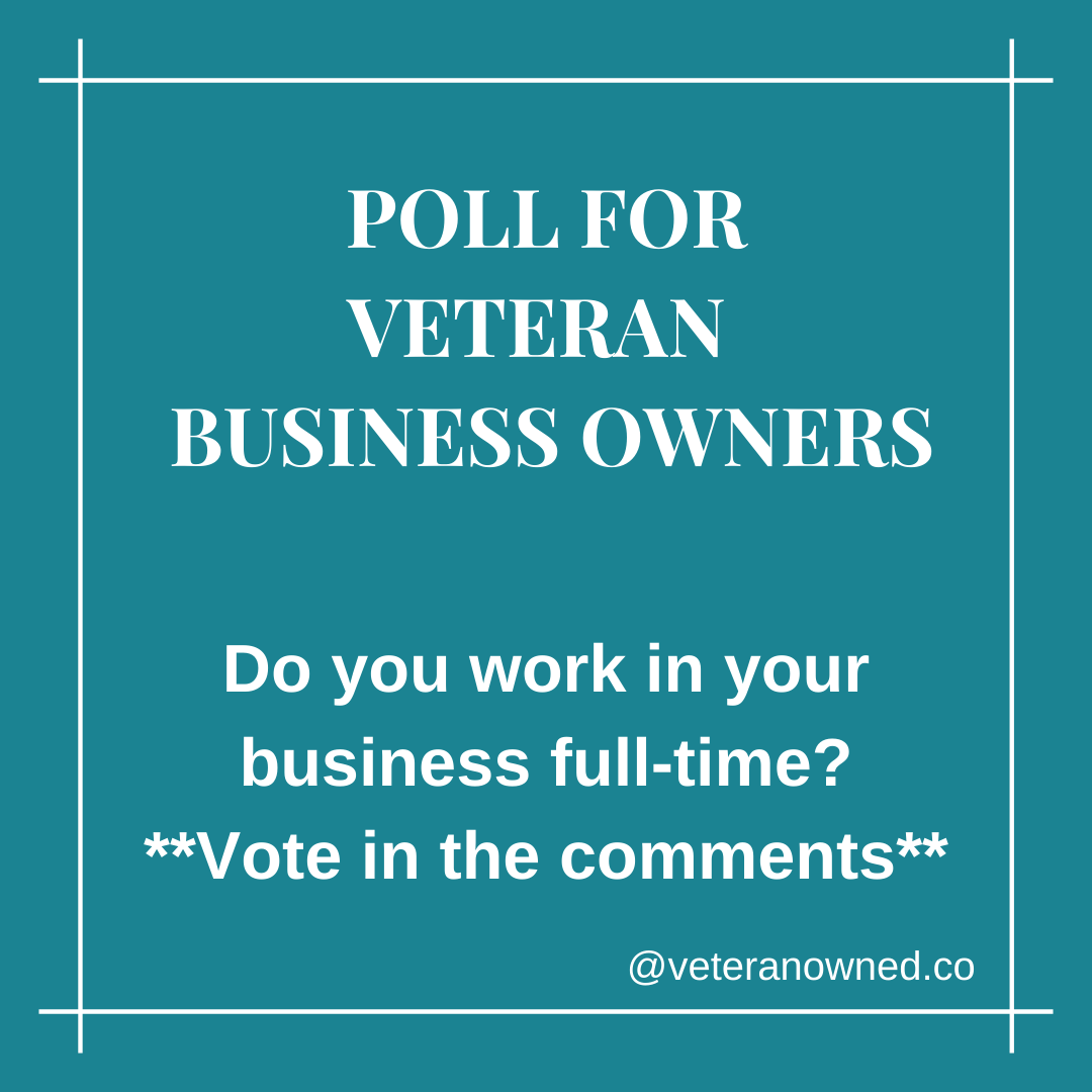 We want to know did you choose to go ✅ Full-Time or ✅Part-Time with your business? If you're full-time, when did you make the leap and why? 

#veterannetworking #militaryceos #entrepreneurship #veterancollective #veteranownedcollective #militaryinbusiness #voctribe #vocnation