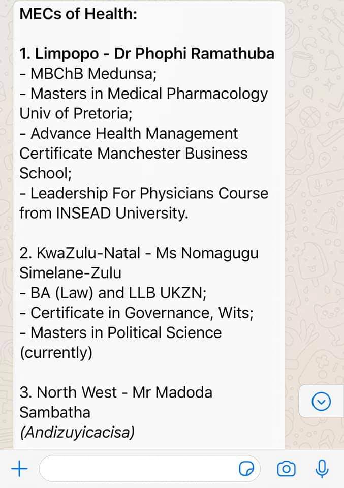 Anelefumba's tweet image. Health MECs by qualifications !!!
Who ever wrote this list needs jesus 🤭 #Andidikwe