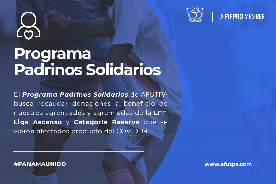 AFUTPA's tweet photo. Hemos creado el programa #PadrinosSolidarios con el objetivo de gestionar fondos por medio de subastas de referentes del fútbol nacional y donaciones directas que nos permitan brindarle ayuda a los y las futbolistas de Panamá.

Detalles: https://t.co/LdIcBQrI5m

@FIFPro https://t.co/5Ymw9XV29v