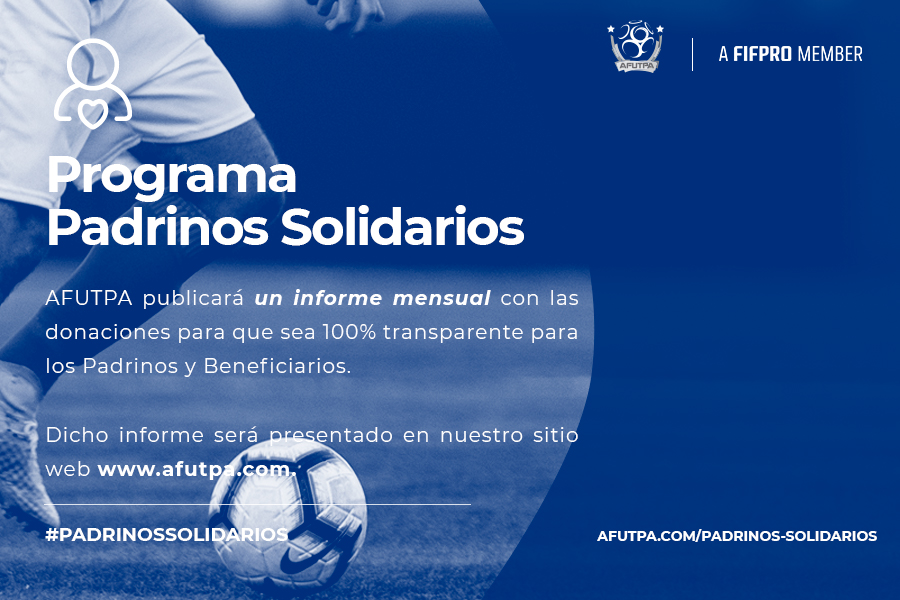 AFUTPA's tweet photo. Hemos creado el programa #PadrinosSolidarios con el objetivo de gestionar fondos por medio de subastas de referentes del fútbol nacional y donaciones directas que nos permitan brindarle ayuda a los y las futbolistas de Panamá.

Detalles: https://t.co/LdIcBQrI5m

@FIFPro https://t.co/5Ymw9XV29v