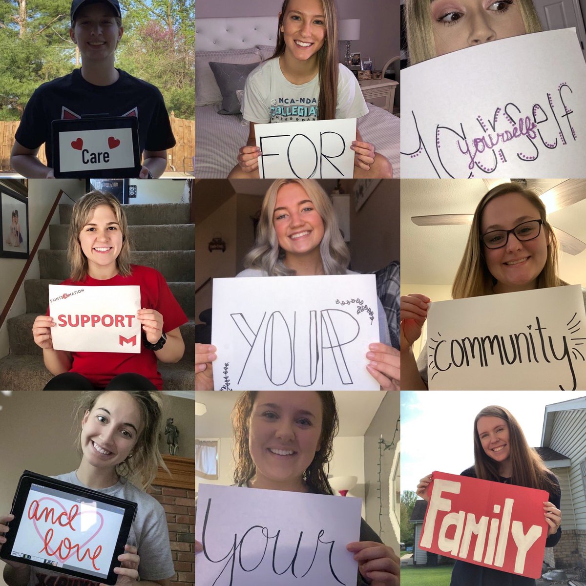 #SocialDistancing grid challenge: even though we’re physically apart now is the time to come together. 
We challenge:
<a href="/MaryvilleHockey/">Maryville Saints Ice Hockey</a> 
<a href="/MaryvilleXC_TF/">Maryville XC & TF</a> 
<a href="/MaryvilleWBB/">Maryville Women's Basketball</a>
Nominated by: <a href="/VolleyballMU/">Maryville University Volleyball</a>