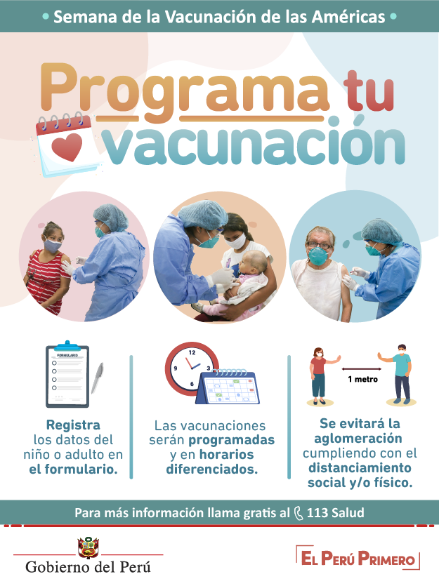 Minsa_Peru's tweet photo. Las vacunas salvan miles de vidas. Para programar la vacunación pendiente en niños, adultos mayores y gestantes, inscríbelos aquí:  📝 https://t.co/nQl6qknWZJ https://t.co/7JuLf4jVXy