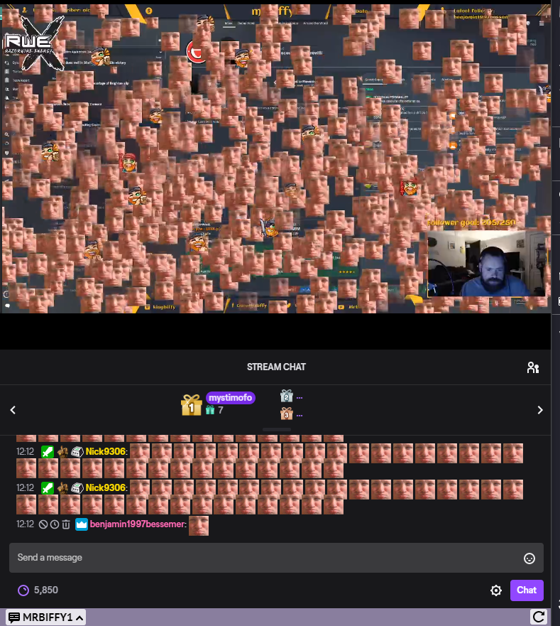 mystimofo's tweet photo. When your emote becomes a monster... just lockdown Twitch life.

GG @mrbiffy1 

He's live btw >> https://t.co/rw4P9W50o8 https://t.co/YfbxWvCXhV