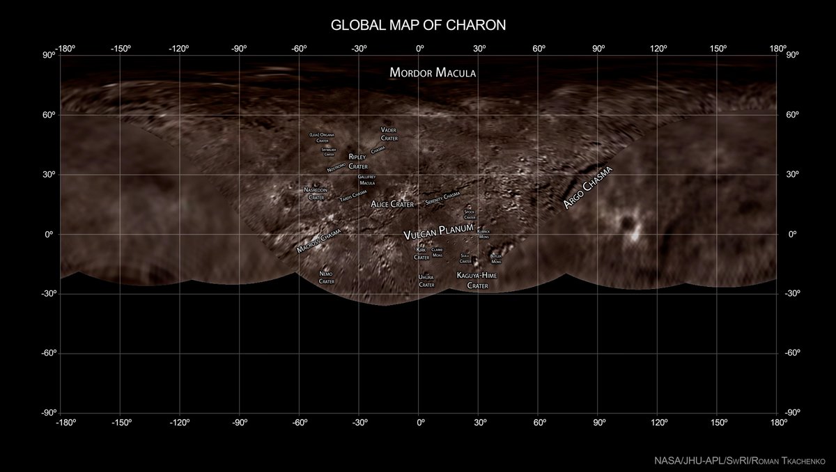 theplutopic's tweet photo. #Plutopic of the day
A global map of #Charon
See the surface feature names and details here:
https://t.co/BAc71Izoyb
#Pluto https://t.co/Xpi1xeZLMF