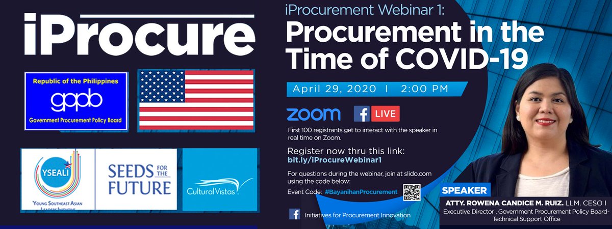 GPPBTSOph's tweet photo. Today, at 2:00pm , will be the steaming of our iProcurement Webinar 1: Procurement in the Time of COVID-19. Stay tune!
#iProcurementWebinar1
#ResponsiveProcurement
#GPPB-TSO https://t.co/sPSVkA787H